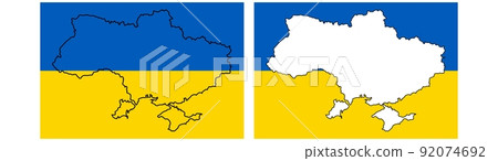 Map of the country against the colors of the national flag of Ukraine. Map of the country against the colors of the national flag of Ukraine. 92074692