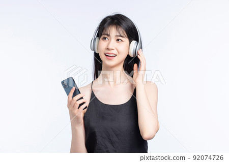 Asian girl on white background 92074726