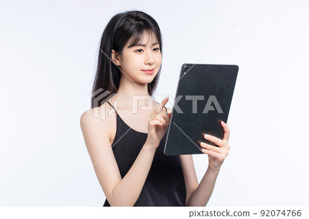 Asian girl on white background 92074766