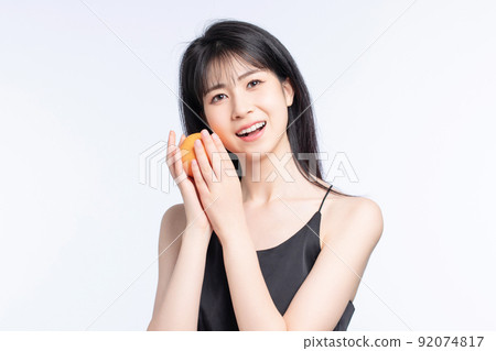 Asian girl on white background 92074817