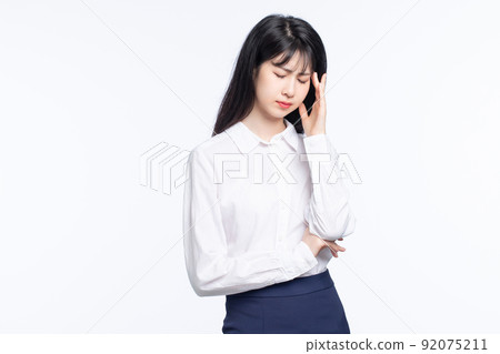 Asian business girl on white background 92075211