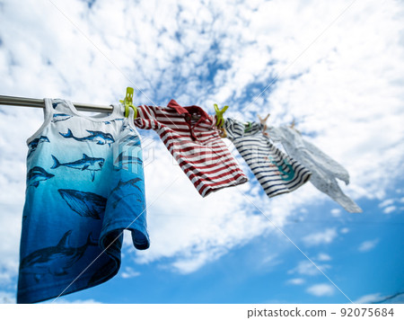 Laundry dried outdoors 92075684