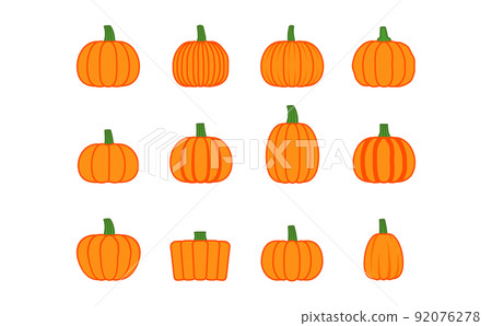 帶主線的南瓜彩色插圖集 92076278