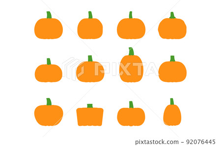 Pumpkin color illustration set without main line 92076445