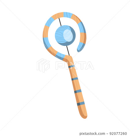 Wooden kid toy. Ecological figure of device for children. Rattle. Retro cartoon design playing tool for baby. No plastic Wooden kid toy. Ecological figure of device for children. Rattle. Retro cartoon design playing tool for baby. No plastic 92077260