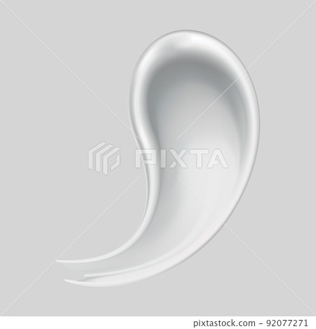 Cream smear of cosmetic white cream for skin isolated on background. Skincare or moisturizer advertising. Creamy smooth, smear cosmetic product. Lotion swatch for face care Cream smear of cosmetic white cream for skin isolated on background. Skincare or moisturizer advertising. Creamy smooth, smear cosmetic product. Lotion swatch for face care 92077271