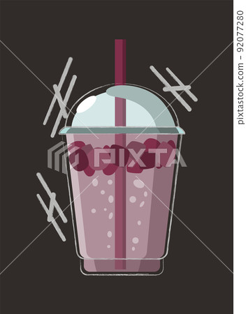 Drawn drink. Summer fruit smoothie drink with fruit flavor. Alcohol cocktail with a straw. Doodle smoothie in a jar Drawn drink. Summer fruit smoothie drink with fruit flavor. Alcohol cocktail with a straw. Doodle smoothie in a jar 92077280