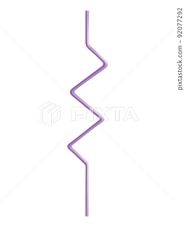 Drinking straw in abstract design or form. Color disposable plastic and flexible straw for beverage juice and cocktail. Vector illustration of curved pipe line 92077292