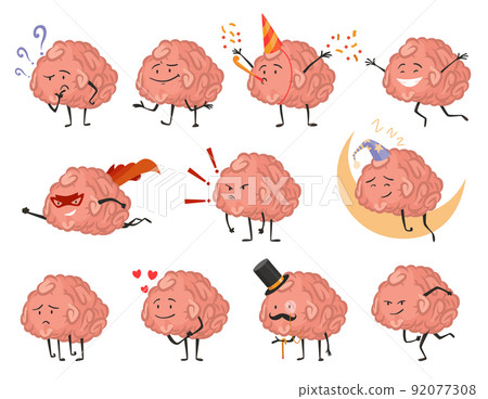 Brain character emotion. Intelligence emoji slipping loving or smiling illustration. Cute hero brain emoji isolated on white background. Funny cartoon emoticons Brain character emotion. Intelligence emoji slipping loving or smiling illustration. Cute hero brain emoji isolated on white background. Funny cartoon emoticons 92077308