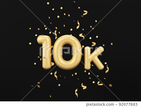 10000 followers card with golden confetti on... - Stock Illustration  [92077683] - PIXTA