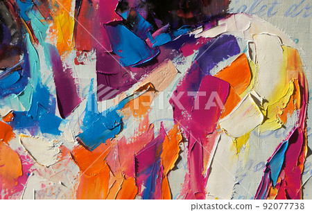 Louise - oil painting. Conceptual abstract picture of a beautiful girl. Oil painting and palette knife on canvas. Louise - oil painting. Conceptual abstract picture of a beautiful girl. Oil painting and palette knife on canvas. 92077738