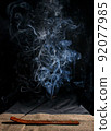 indian incense stick with smoke 92077985