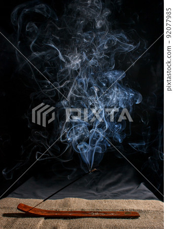 indian incense stick with smoke 92077985