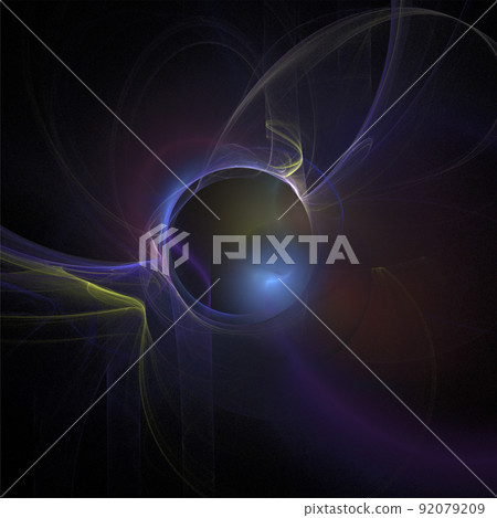 graphic black and blue space illustration, star system, rendering, design 92079209