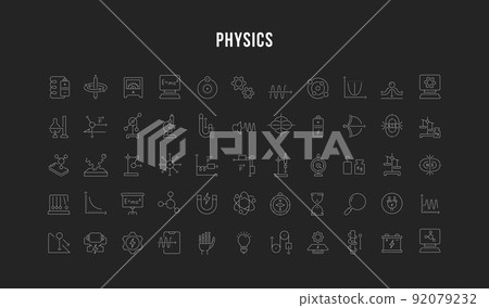 Set Vector Line Icons of Physics. 92079232