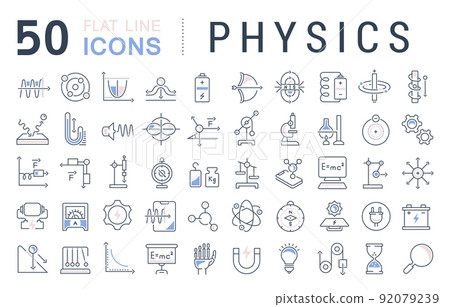 Set Vector Line Icons of Physics. 92079239