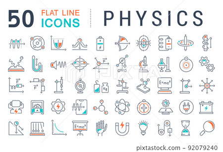 Set Vector Line Icons of Physics. - Stock Illustration [92079240] - PIXTA