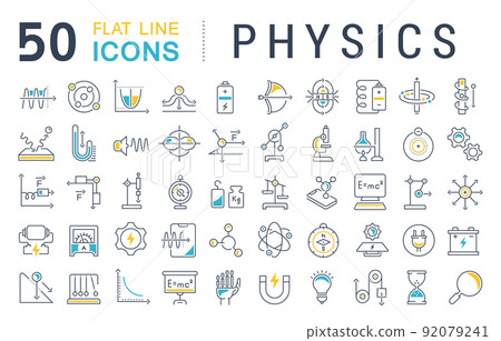 Set Vector Line Icons of Physics. 92079241