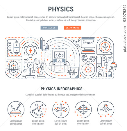 Vector Banner of the Physics. 92079242