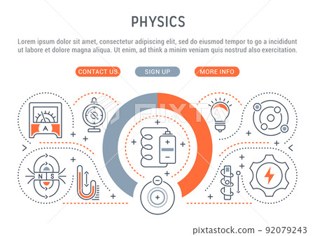 Vector Banner of the Physics. 92079243