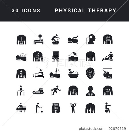 Set of simple icons of Physical Therapy 92079519