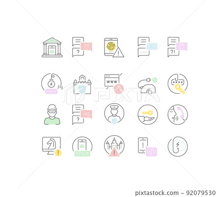 Set Vector Line Icons of Phishing. Set Vector Line Icons of Phishing. 92079530