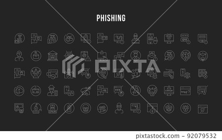 Set Vector Line Icons of Phishing. Set Vector Line Icons of Phishing. 92079532