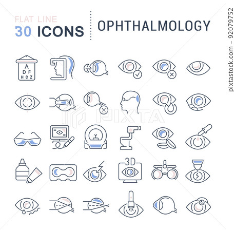 Set Vector Line Icons of Ophthalmology. 92079752