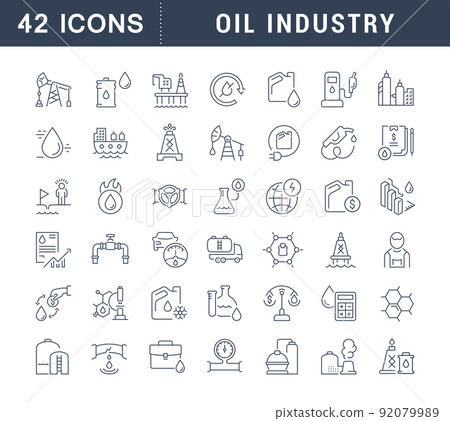 Set Vector Line Icons of Oil Industry-插圖素材 [92079989] - PIXTA圖庫