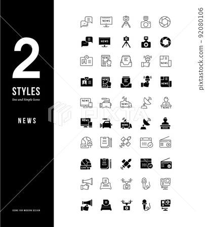Simple Line Icons of News Simple Line Icons of News 92080106