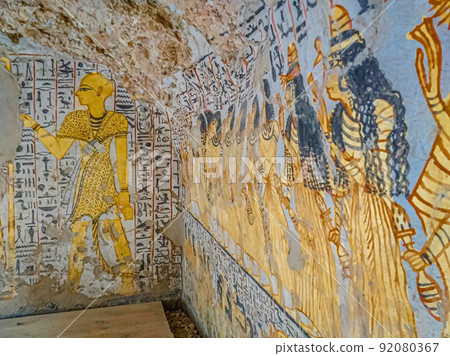 Ruins of ancient Deir el-Medina, one of the group of Theban necropolises 92080367