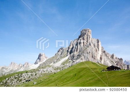 Nuvolau peak view from Giau pass, dolomites Nuvolau peak view from Giau pass, dolomites 92080450