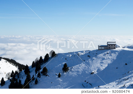 Winter landscape with snow from Alps 92080474