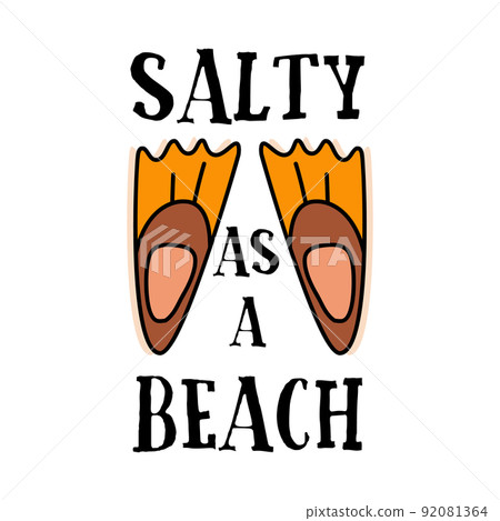 Vector logo with quote and flippers on white background 92081364