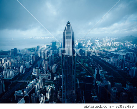 Aerial view of landscape in Shenzhen city,China Aerial view of landscape in Shenzhen city,China 92082489