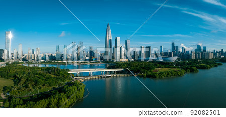 Aerial view of beautiful tropical forest mountain landscape 92082501