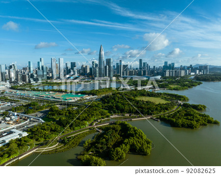 Aerial view of landscape in Shenzhen city,China 92082625
