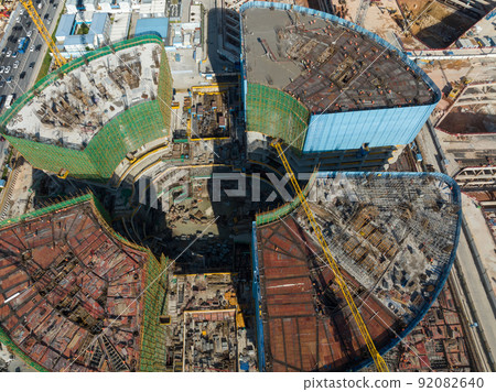 Aerial view of construction site in Shenzhen city, China Aerial view of construction site in Shenzhen city, China 92082640