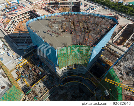 Aerial view of construction site in Shenzhen city, China Aerial view of construction site in Shenzhen city, China 92082643