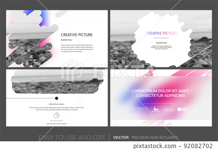 Creative presentation templates with editable design elements and infographics 92082702