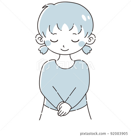 一個女孩鞠躬的插圖 92083905