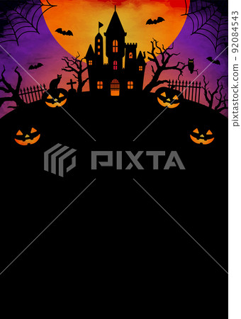 萬聖節/萬聖節肖像海報尺寸模板插圖（無文字） 92084543