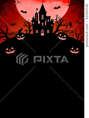 萬聖節/萬聖節肖像海報尺寸模板插圖（無文字） 92084546