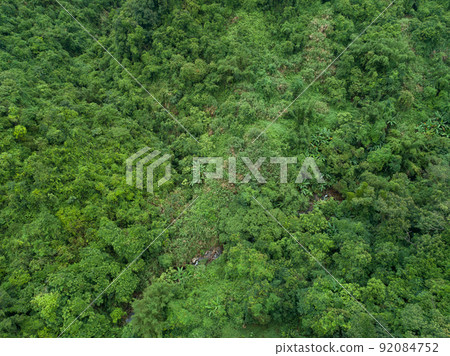 Aerial view of beautiful forest mountain landscape Aerial view of beautiful forest mountain landscape 92084752