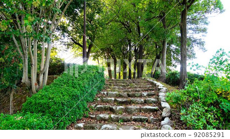 它是穿過里山的小直徑。安靜的時光流淌。 92085291