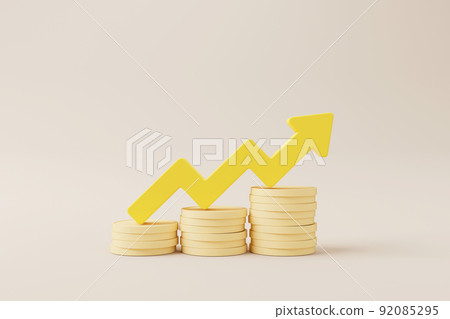 Coins stack growthing meaning increase money Stock