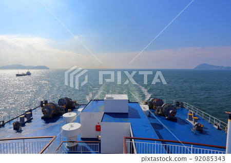 A vessel navigating the Irago Suido between Cape Irago and Kamishima 92085343