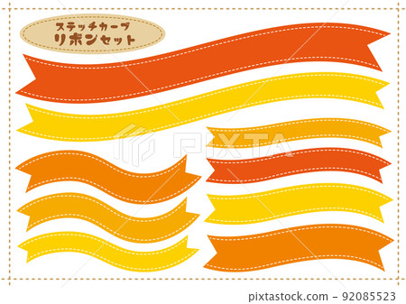 Stitch Curve Ribbon Icon Frameset 02 92085523