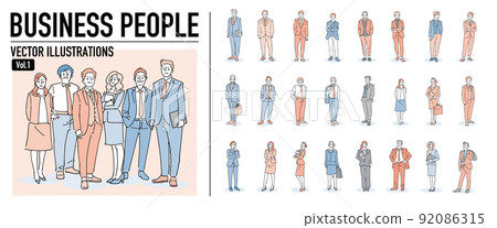 People business fashionable illustration material People business fashionable illustration material 92086315