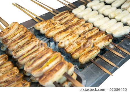 Top view of Grilled banana on focus selective. Top view of Grilled banana on focus selective. 92086430